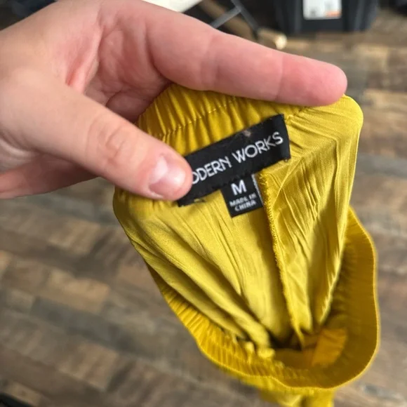 MODERN WORKS | Medium Vibrant Yellow Wide-Leg Pants - Picture 3 of 5